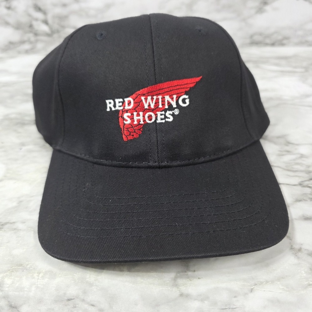 VTG Red Wing Shoes NOS Hat Cap Black Embroidered Snapback Free Shipping